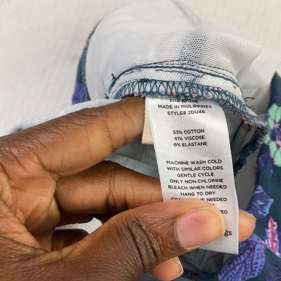 Soft Surroundings Pants Spring Vibrant Floral Print Pull On Zip Ankle S Small - Picture 11 of 13